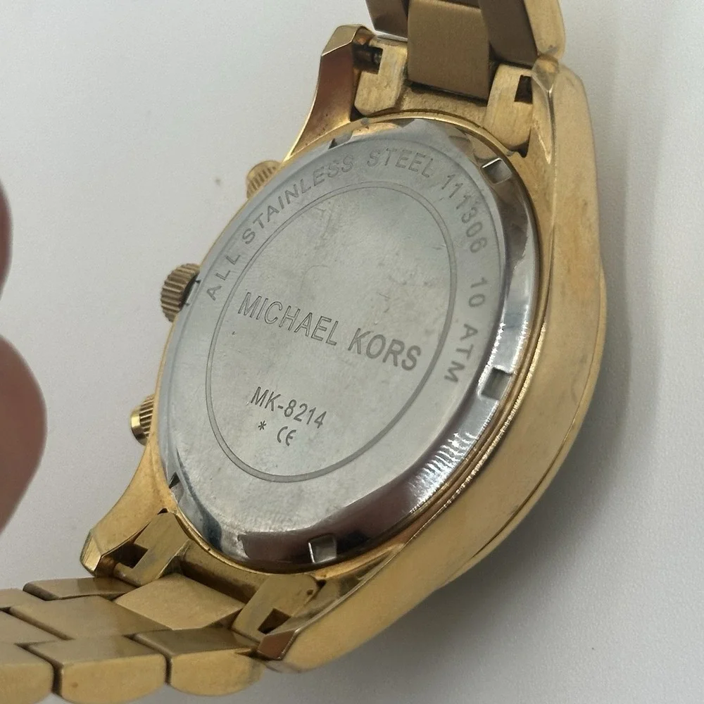Michael Kors MK-8214 Gold Tone Chronograph Watch Stainless Steel Men's